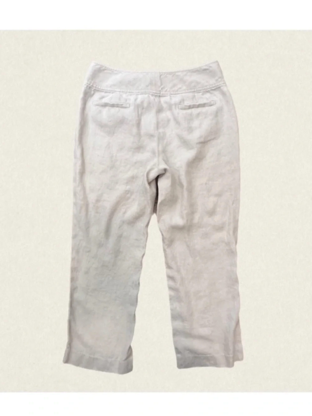 Banana Republic Minimalist Coastal Quiet Luxury Cropped Linen Pants.